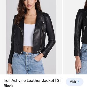Iro Ashville black leather jacket 40